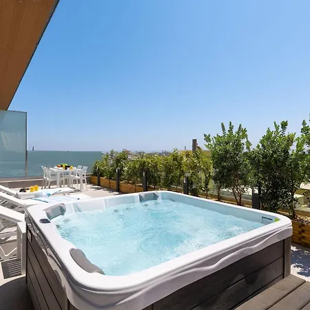 Rhodes Skyline With Out Door Jacuzzi Sea View