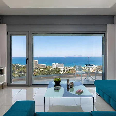 Апартаменты Rhodes Skyline With Out Door Jacuzzi Sea View *
