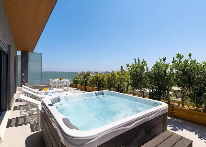 Rhodes Skyline With Out Door Jacuzzi Sea View