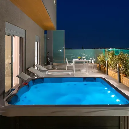 Rhodes Skyline With Out Door Jacuzzi Sea View